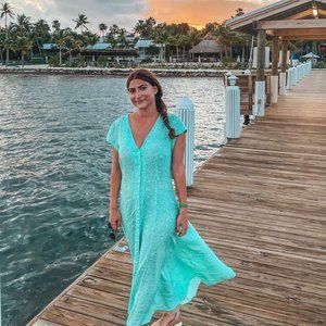 Light Green Floral Maxi Dress